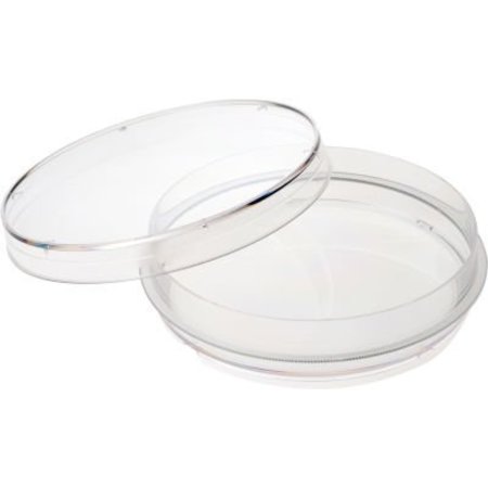 CELLTREAT SCIENTIFIC PRODUCTS CELLTREAT 100x20mm Tissue Culture Treated Dish w/Grip Ring, Sterile, Clear, Polystyrene, 300PK 229620